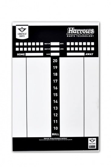 Longfield Games -Anzeigetafel für Darts mit Speel Rule Broschüre 45x 30 cm
