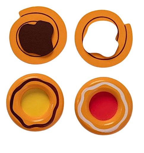 Mamamemo Danish pastry junior 6 cm wood orange brown 4-piece