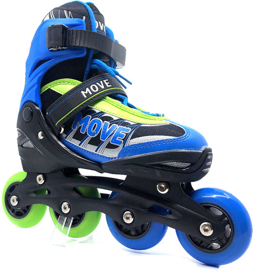 Move Inline skates Fast semi-softboot adjustable blue green size 34-37