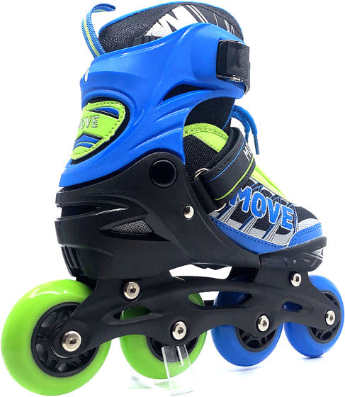Move Inline skates Fast semi-softboot adjustable blue green size 34-37
