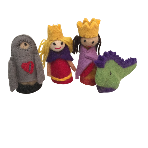 Papoose Spillsaachen Papoose Spillsaachen Fanger Puppets King Queen 4pc