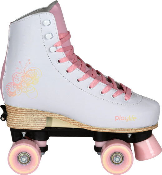 Playlife Verstellbare Rollschuhn -Skates Junior Weißrosa Größe 39 42
