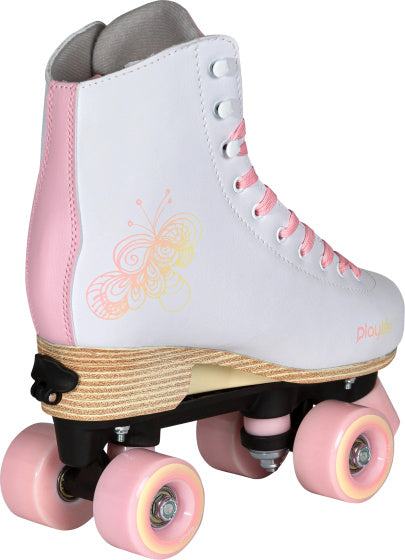 Playlife Verstellbare Rollschuhn -Skates Junior Weißrosa Größe 39 42