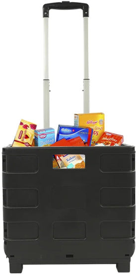 De Proplus Gankage Trolley mat Klappen cring 40 Liter 25 kg schwaarz