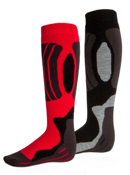 Rucanor Svindal Ski Socks 2-Pack Unisex Black Red Størrelse 39-42