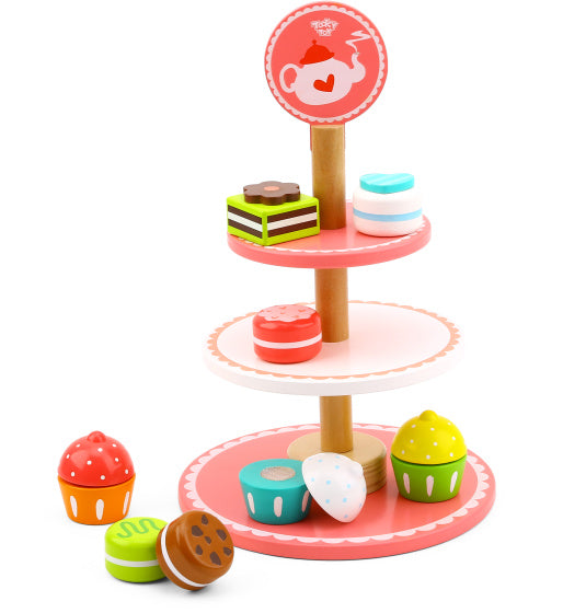 TOKY TOY HOOLEN ETAGère mit konkret rosa weißer 12-Stück