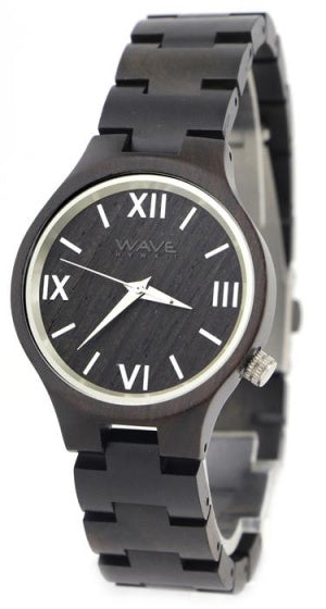 Vague hawaii watch citoyen miyota dames 3,5 cm de bois noir