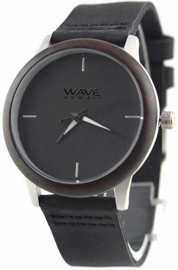Vague hawaii watch citoyen miyota dames 4 cm en cuir en bois noir
