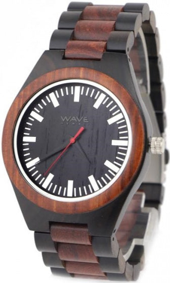 Vague hawaii watch citoyen miyota hommes 4,5 cm en bois noir brun
