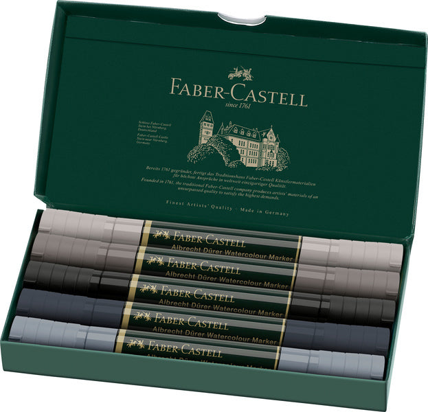 Faber castell fc-160306 wk25watercolor marker fc albrechtdürer 5 pieces gray tones