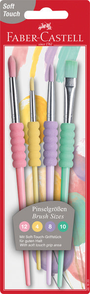 Faber Castell FC-481620 Zestaw pędzla miękki dotyk 4 kawałki pastelowe kolory