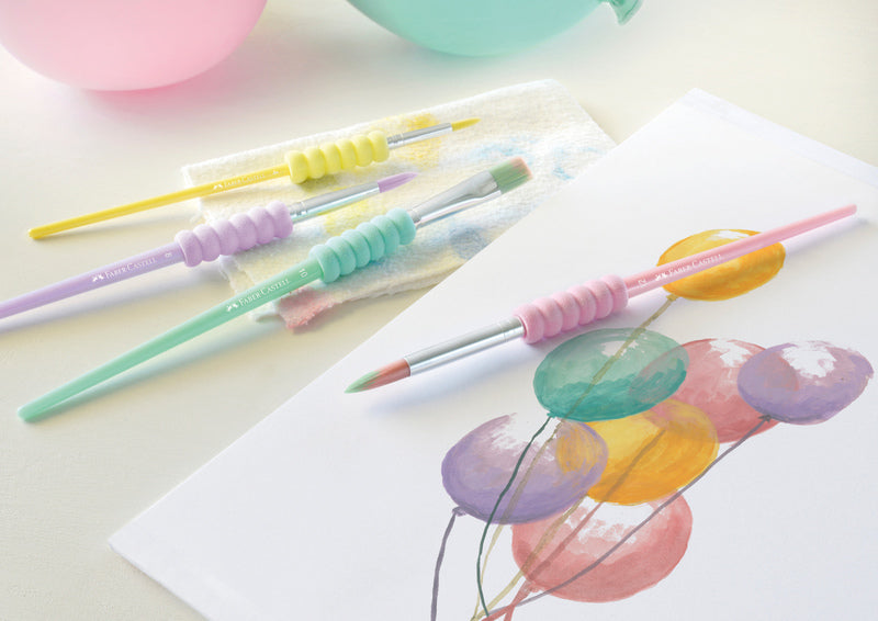 Faber Castell FC-481620 Zestaw pędzla miękki dotyk 4 kawałki pastelowe kolory