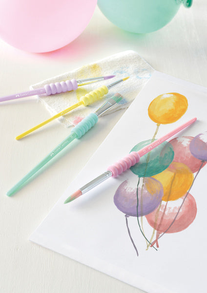 Faber Castell FC-481620 Zestaw pędzla miękki dotyk 4 kawałki pastelowe kolory