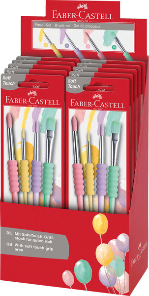 Faber Castell FC-481620 Zestaw pędzla miękki dotyk 4 kawałki pastelowe kolory