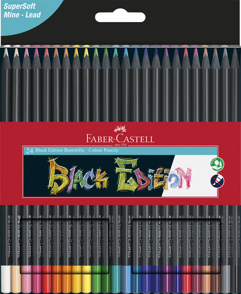 Faber Castell FC-116424 colored pencils black edition in case 24 pieces
