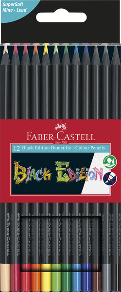 Faber Castell FC-116412 colored pencils Black Edition in penny 12 pieces