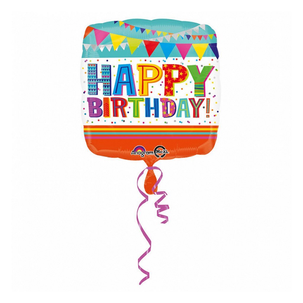 Anagram Foil Ballon Feliz cumpleaños 43x43 cm
