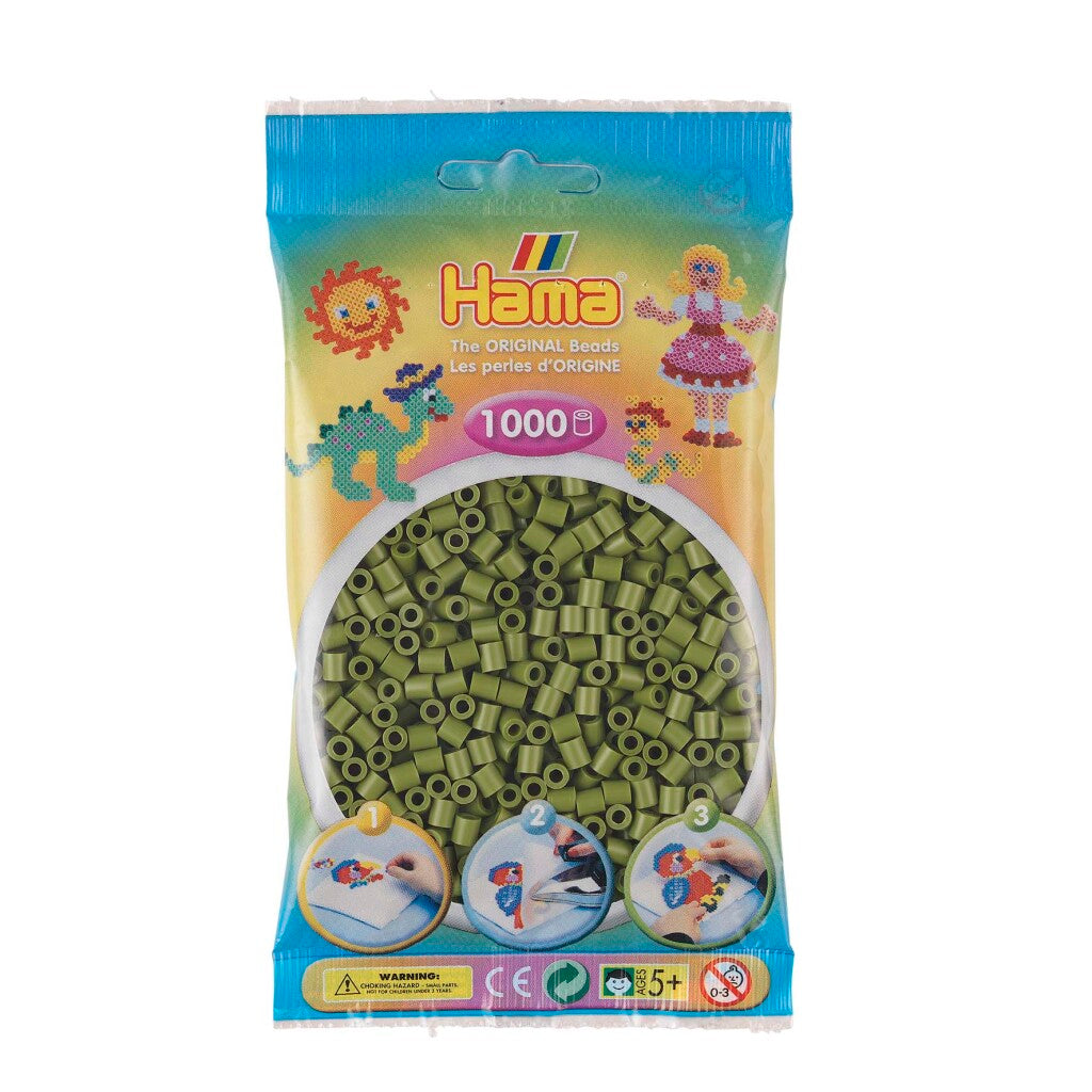 Hama Iron Beads 1000 piezas de oliva verde