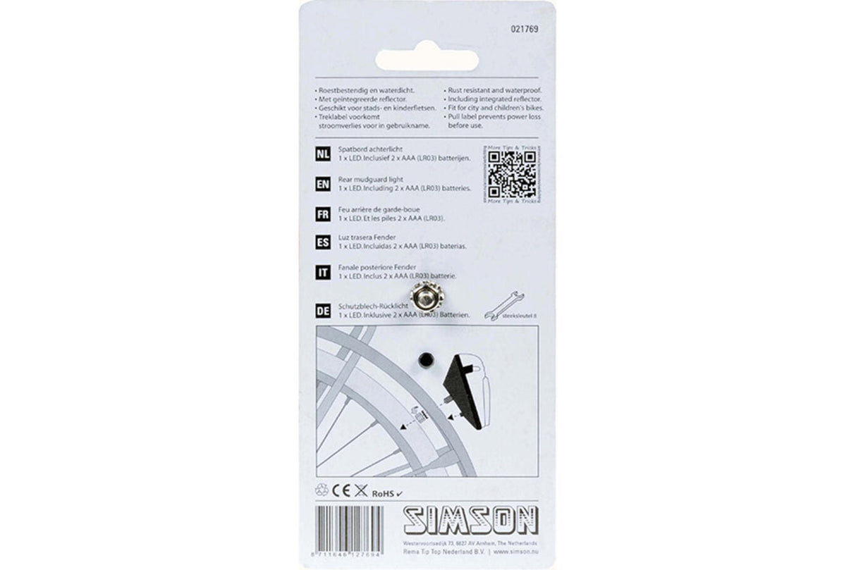 Simson Fotty Light LED incl. Batteries sur la carte