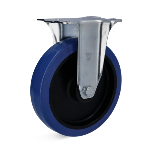 Torwegge bokwiel rubber blauw ø125 kunststof