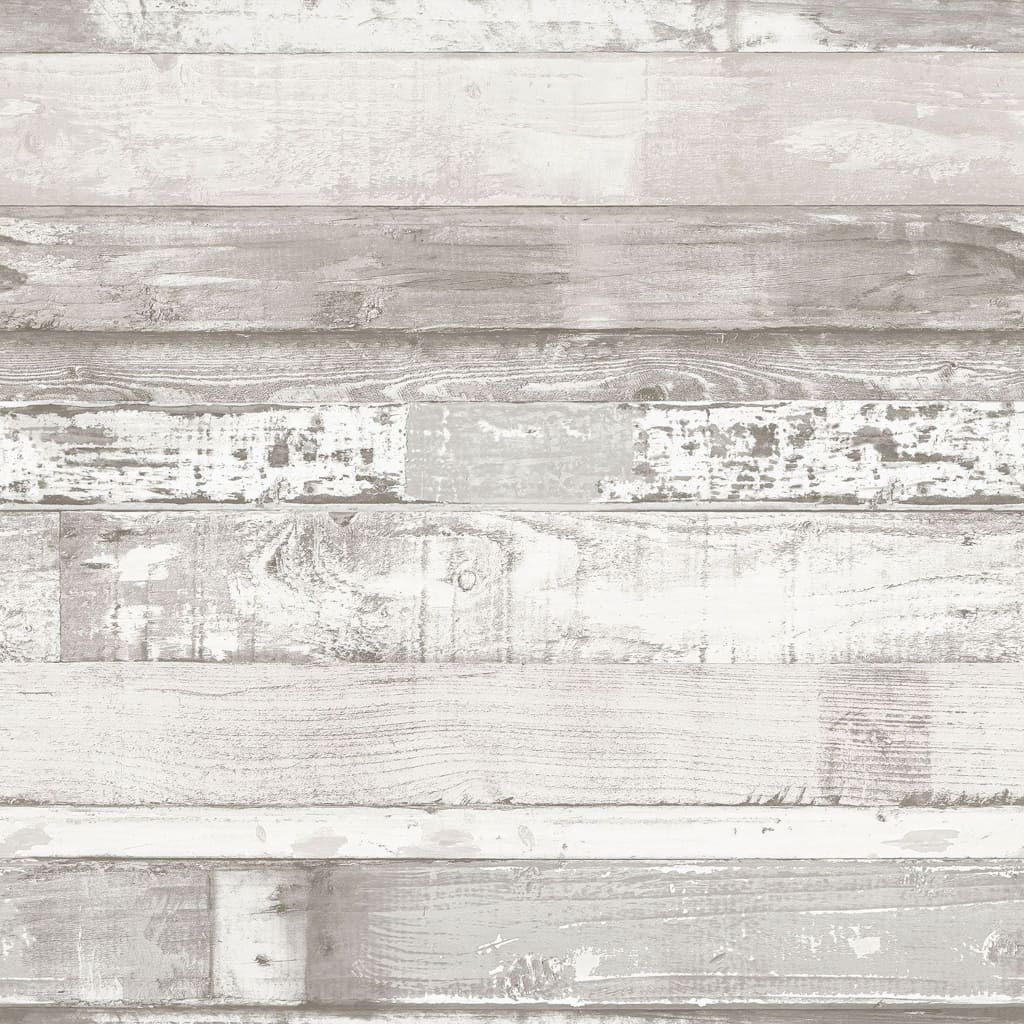 Noordwand Noordwand Wallpaper Homestyle Wood Broken White and Gray