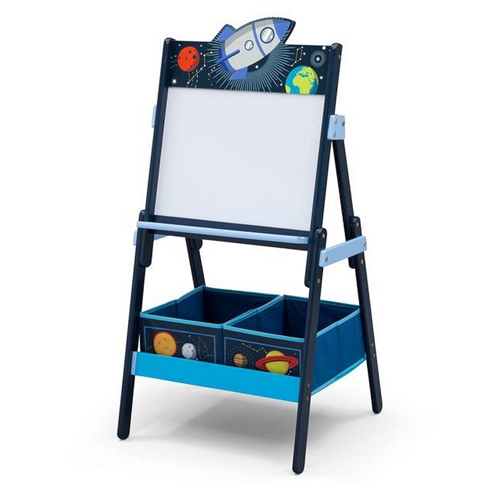 Delta Children Space Adventures Te87544SA Wooden Magnetic Whiteboard + Storage space