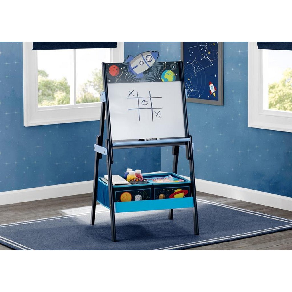 Delta Children Space Adventures Te87544SA Wooden Magnetic Whiteboard + Storage space