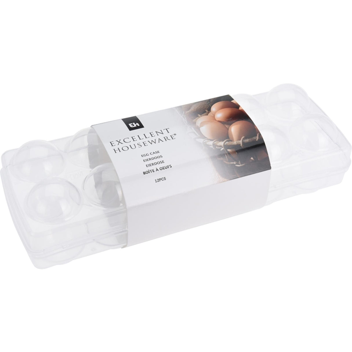 Excellent houseware egg box plastic transparent 27x9cm
