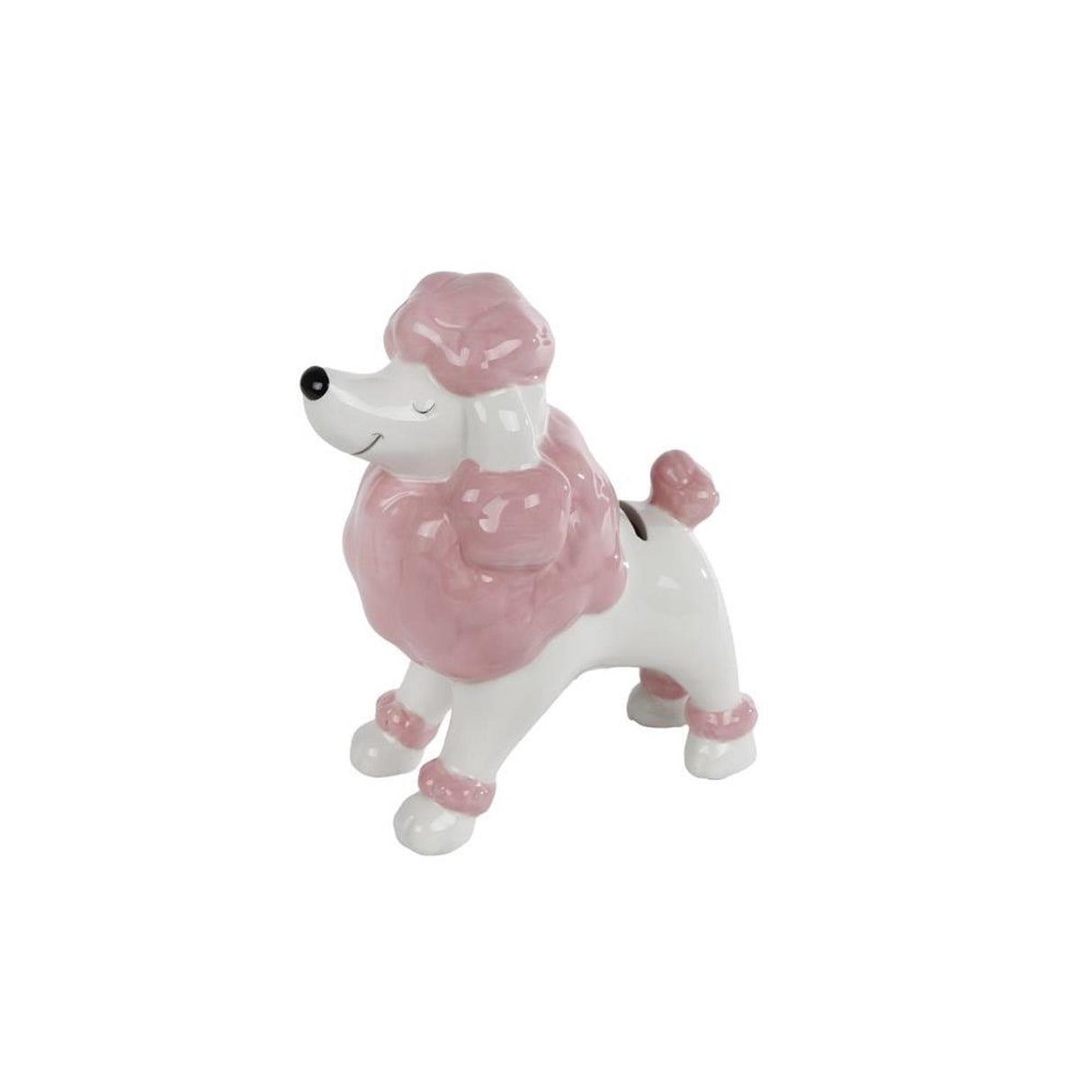 Cosydecor hucha caniche rosa suave 16,5x9x18cm