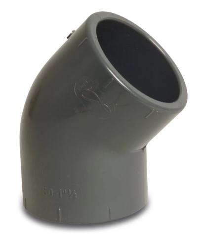 Pvc knie 63mm 45° 16 bar kiwa