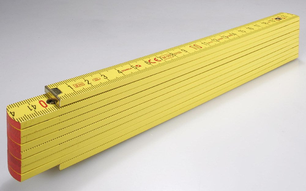 Abi stla duimstok, 707 geel hout 2m - 01304