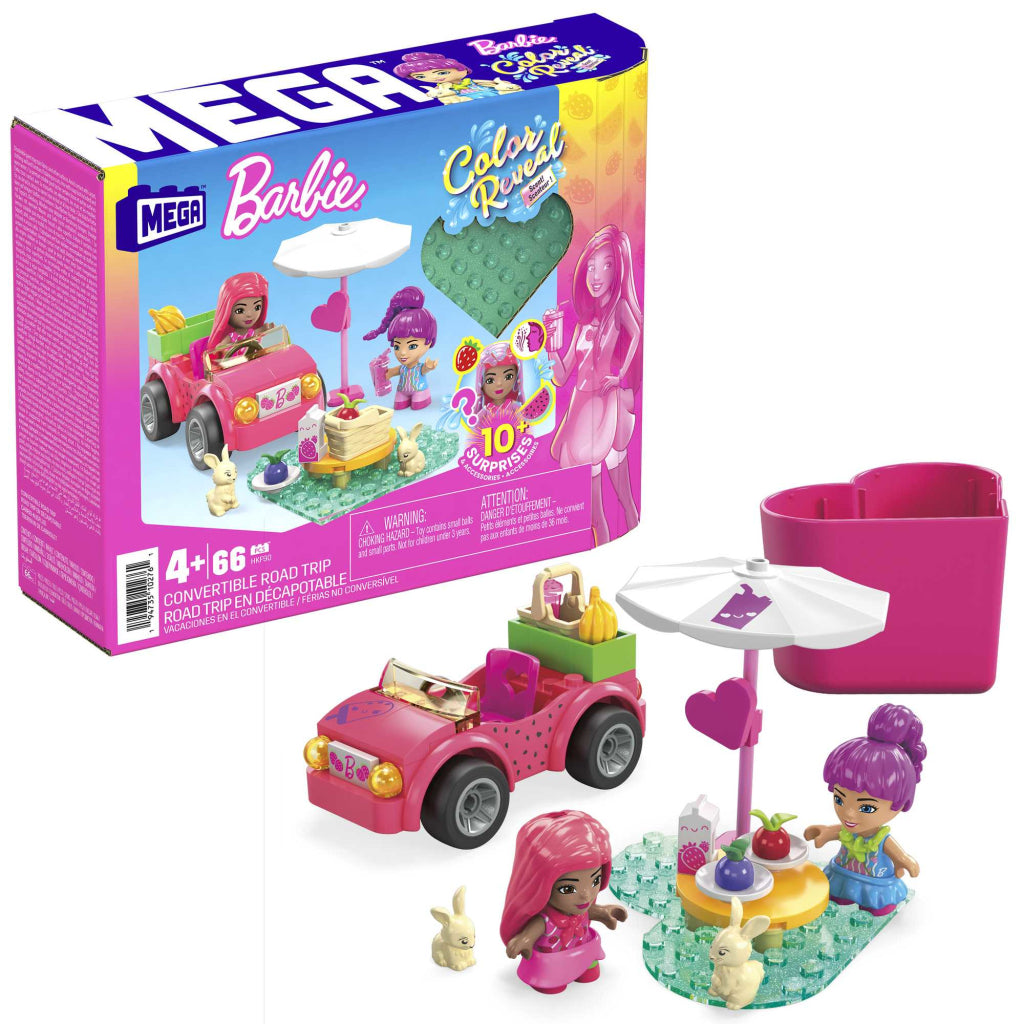 Mega bloks mega barbie color reveal convertible building toys