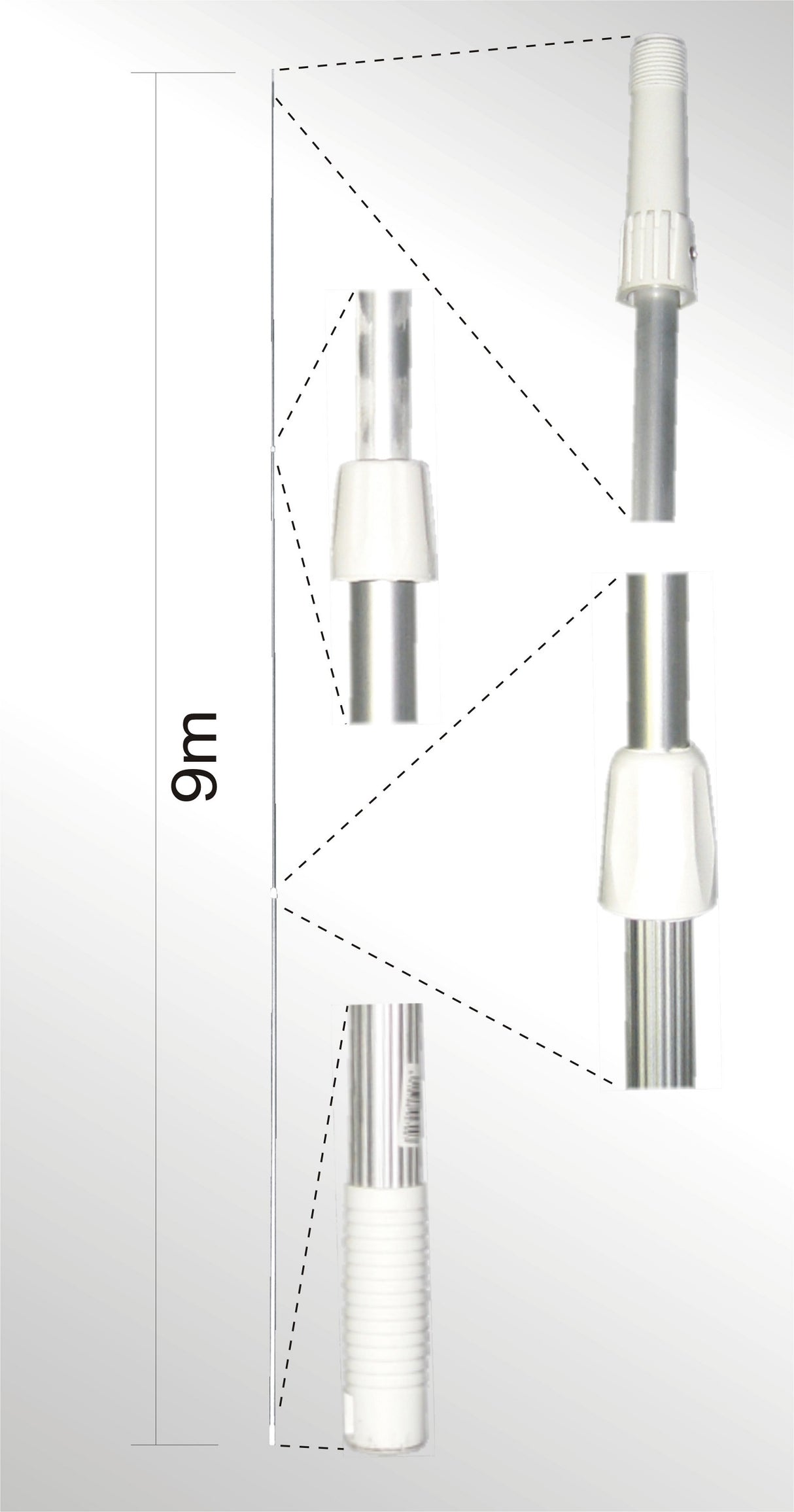 Mm eurotool producten telescoopsteel aluminium 3 x 300m 9m