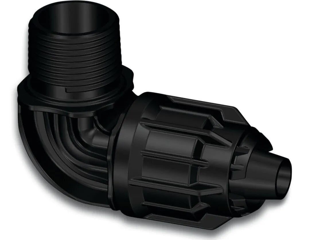 Producten knie 90 pp 16 mm qj buidr 6bar zwart vbevloeiingsslang