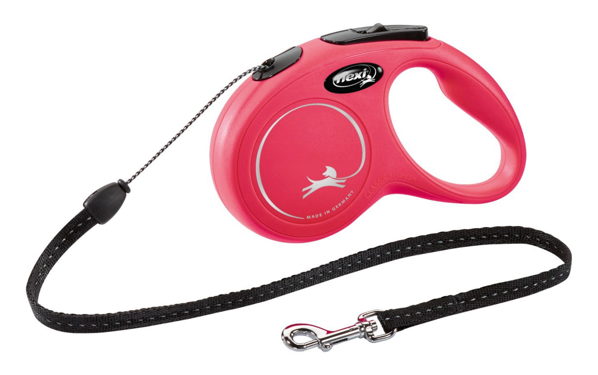 Flexi retractable lead classic cord red
