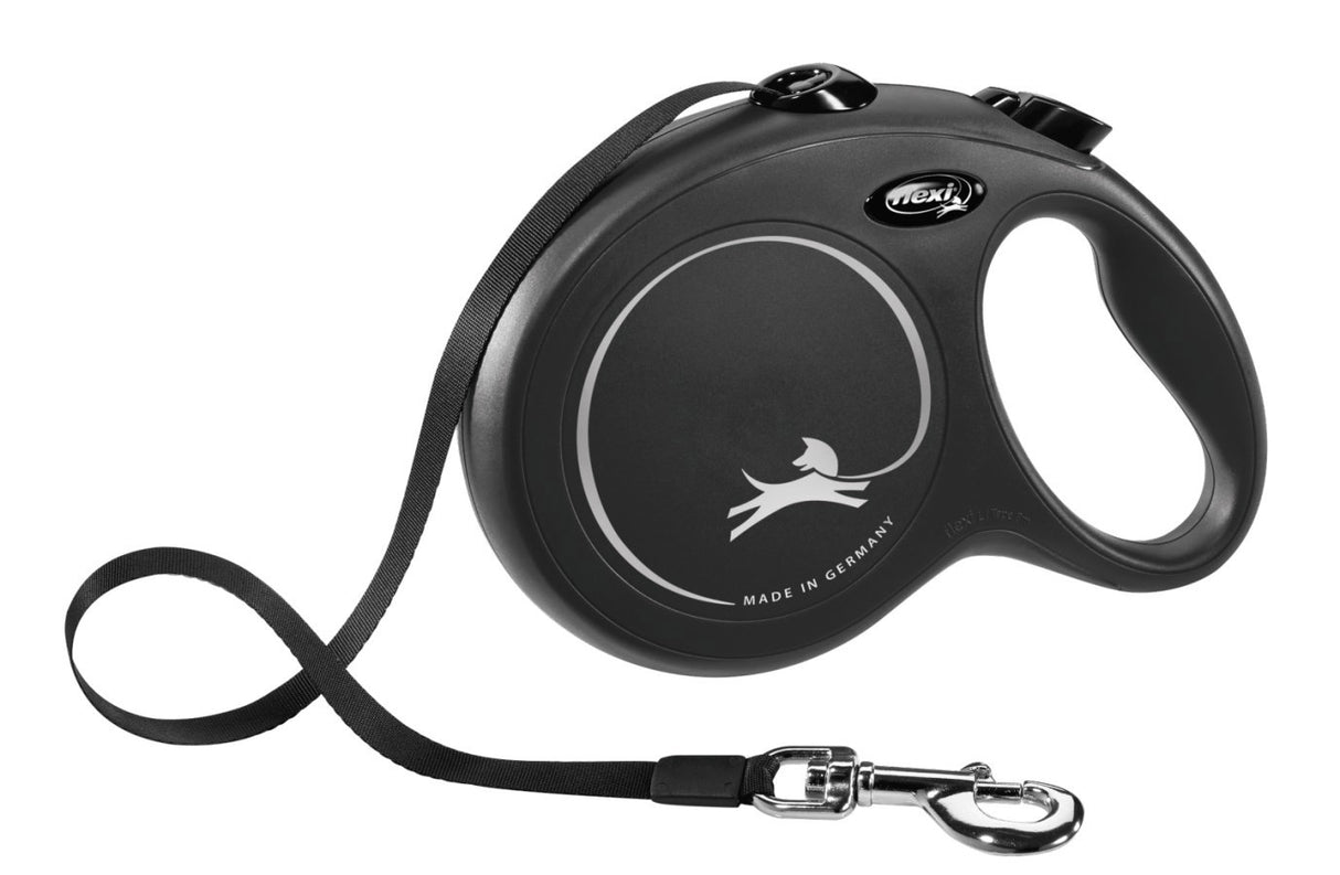 Flexi retractable Linn klassesch Band schwaarz