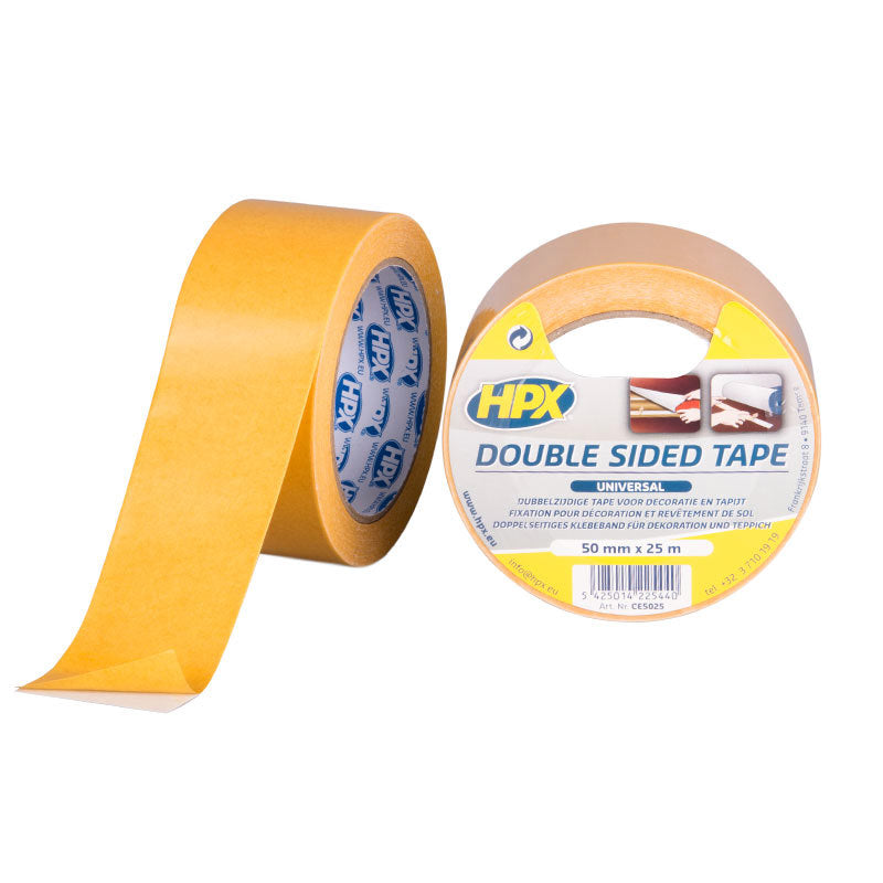 Hpx double-sided universal tape white 50mm x 25m