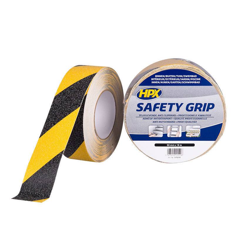 Hpx producten anti slip tape geelzwart 50mm x 18m