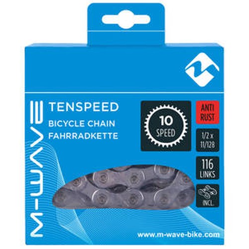 M-wave kmc chain 10s x10 silver anti-rust (116 links)