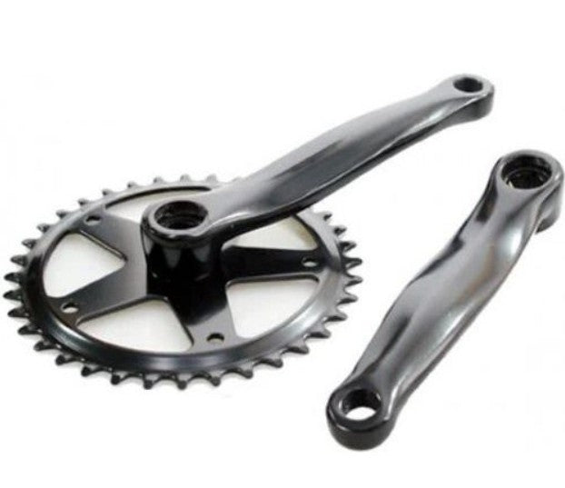 Crankset 44t aluminum black 3 32 flat