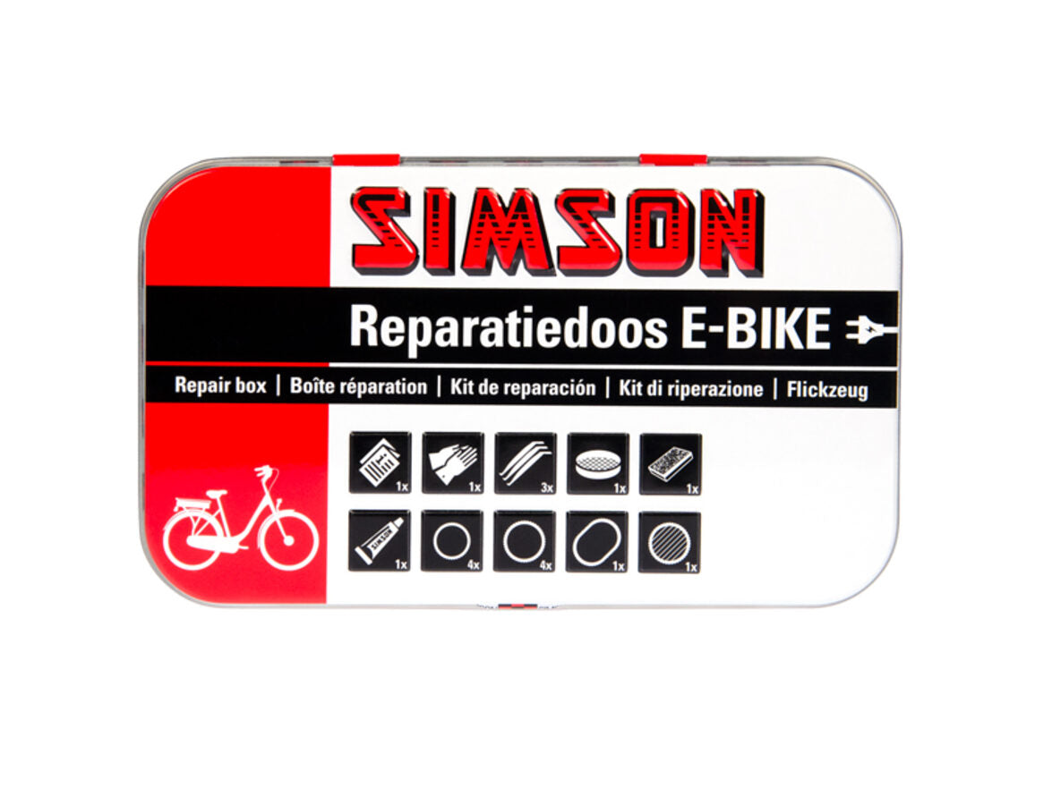 Reparaturbox E-Bike Aluminium Red White 14-Piece