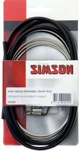 Bremsekabel Sett Nexus Rollerbrake 1600 2250 mm svart sølv