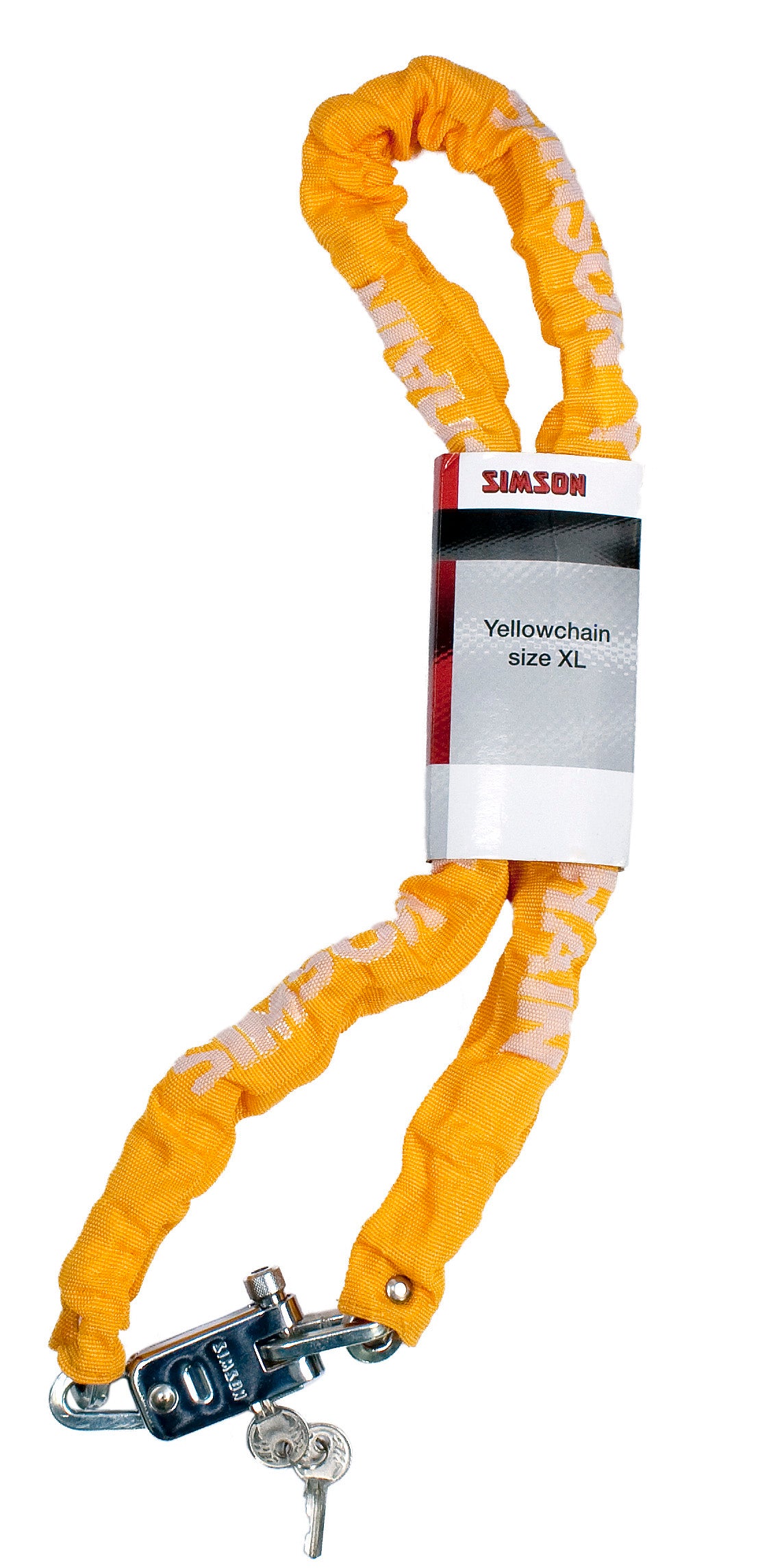 Zámok na reťaz Simson žltý 7x120 XL