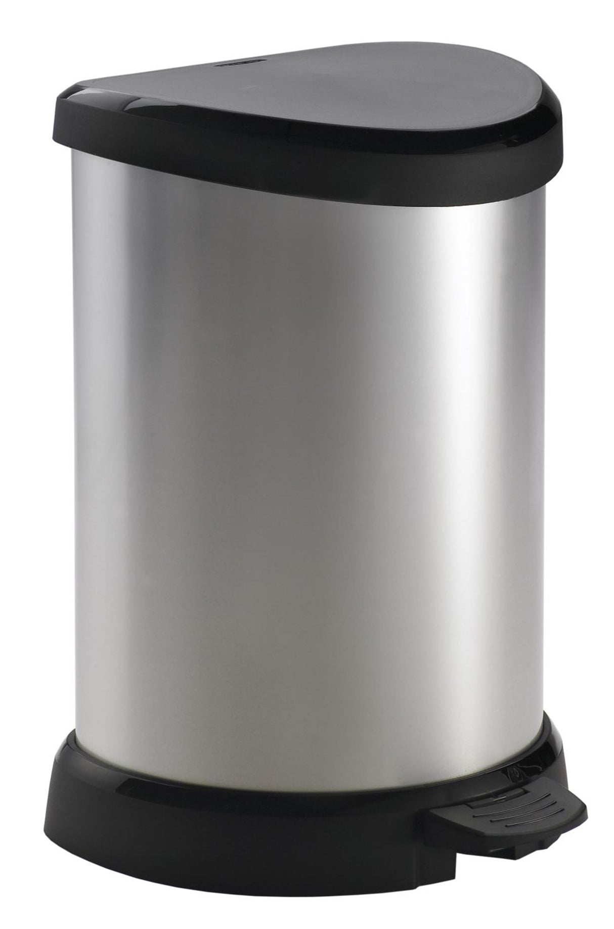Curver Decobin pedal bin oval 20l silver black