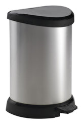 Curver Decobin pedal bin oval 20l silver black