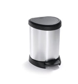 Curver Decobin oval pedal bin 5l silver black