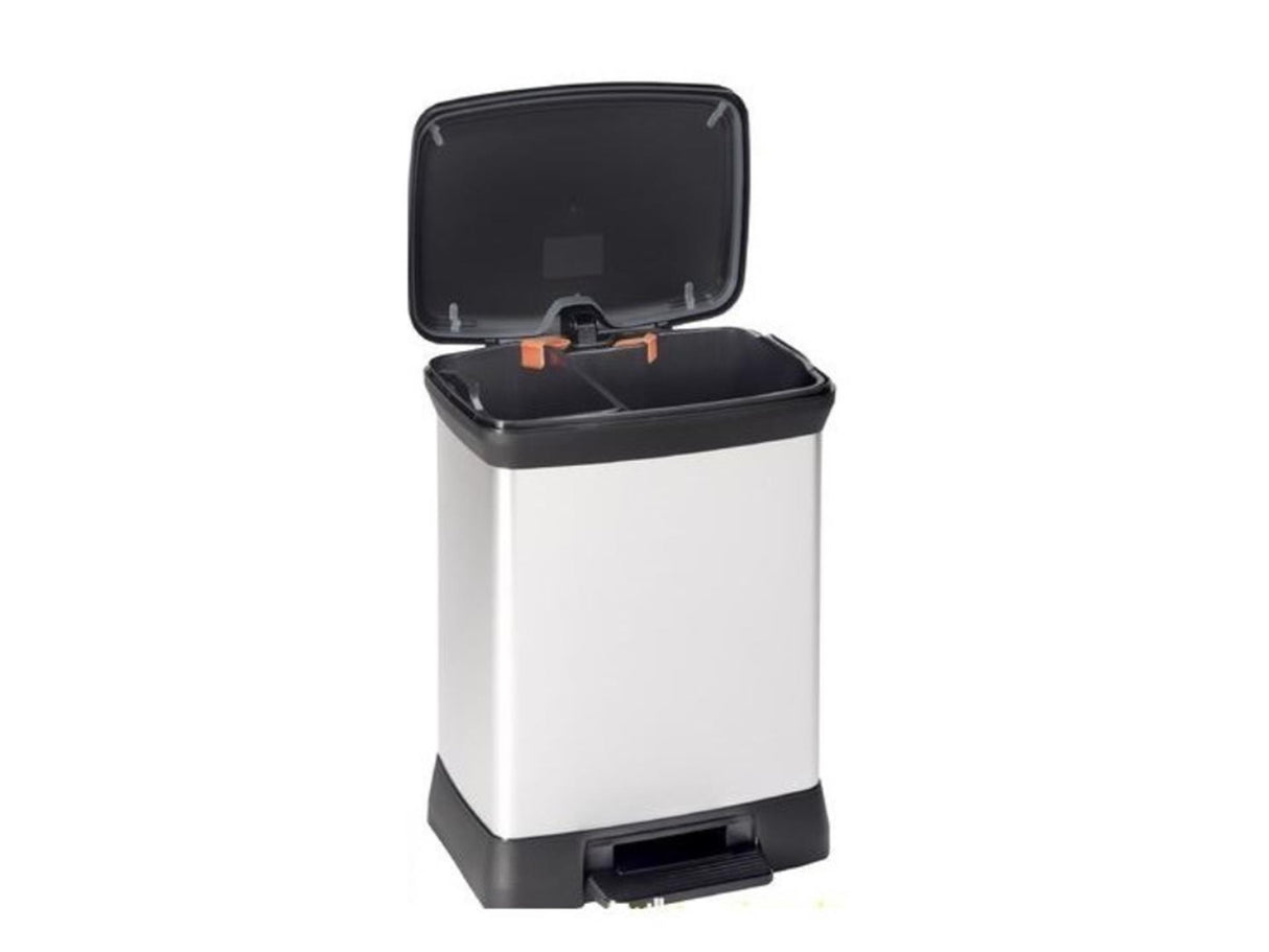 Curver Pedal Bin Deco Duo 10 + 18 L Couleurs argentées
