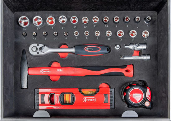 Connex gereedschapskoffer 100 delig alukoffer