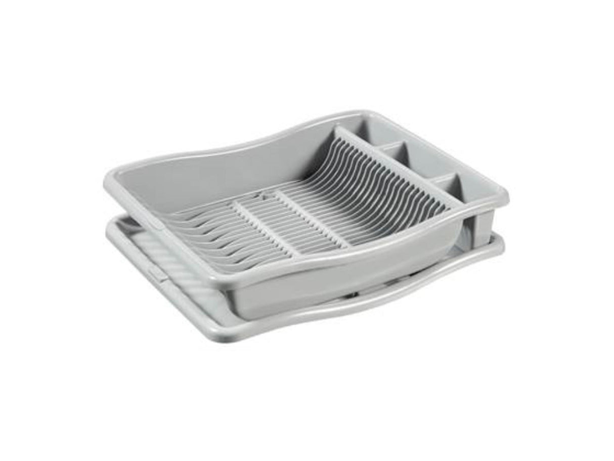 Égouttoir à vaisselle Curver sur plateau 48x38x10,5 cm gris clair