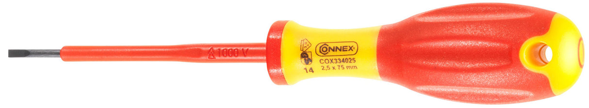 Connex schroevendraaier plat 25x75 ge%c3%afsoleerd 1kv 2